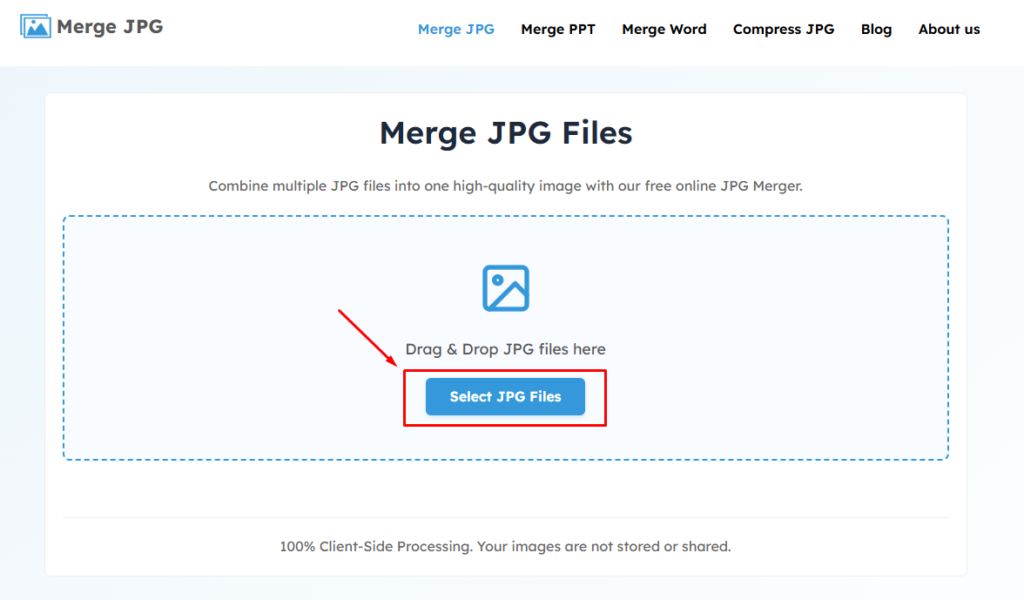 Step 1: Upload Your Pictures to merge them