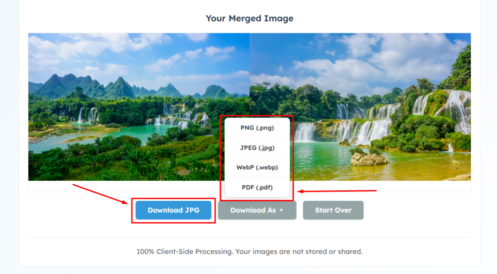 Step 4: Download Your Merged Picture